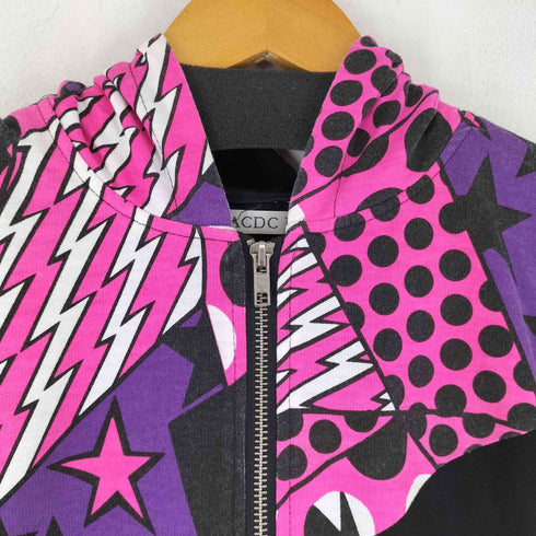 ACDC RAG 総柄ジップアップパーカー 猫耳 レディース